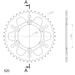 REAR ALU SPROCKET SUPERSPROX RAL-735:42-BLK CRNI 42T, 520
