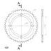 REAR ALU SPROCKET SUPERSPROX RAL-898:48-BLK CRNI 48T, 428