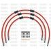 STANDARD FRONT BRAKE HOSE KIT VENHILL POWERHOSEPLUS YAM-6045FB-RD (3 HOSES IN KIT) RED HOSES, BLACK FITTINGS