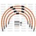 STANDARD FRONT BRAKE HOSE KIT VENHILL POWERHOSEPLUS SUZ-5004FB-OR (4 HOSES IN KIT) ORANGE HOSES, BLACK FITTINGS