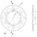 REAR ALU SPROCKET SUPERSPROX RAL-479:43-BLK CRNI 43T, 530