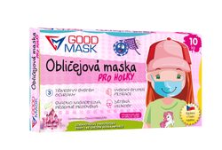 Maski chirurgiczne dla dziewczynek, opakowanie 10 szt.