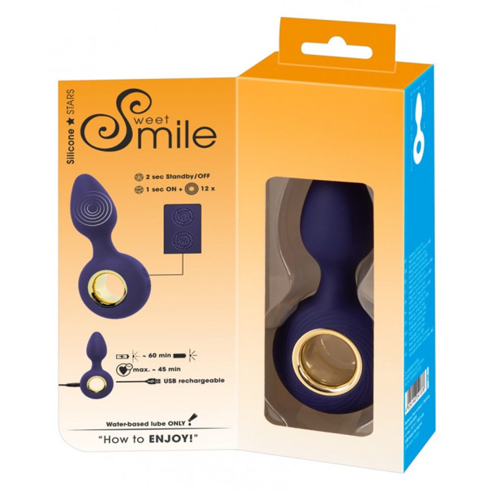 Sweet Smile Vibrating Butt Plug Purple - Obrázek 5