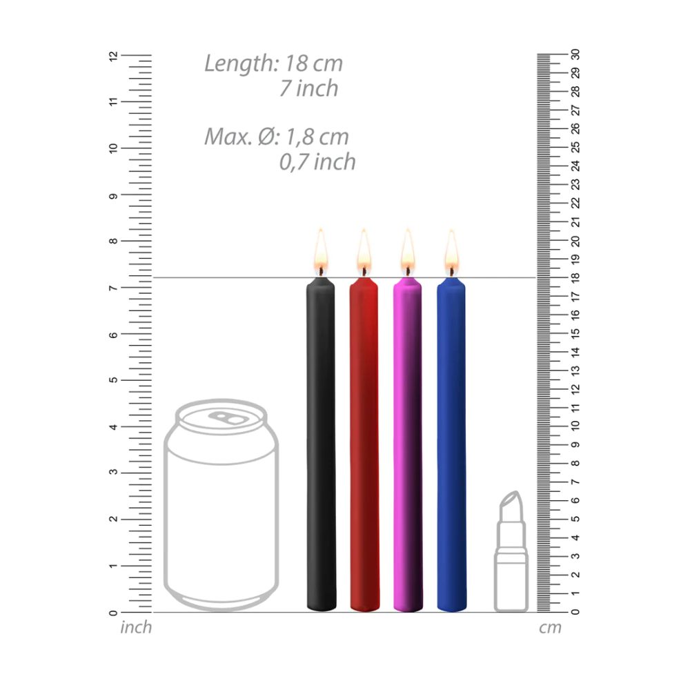 Shots Ouch! Teasing Wax Candles 4 Pack Mixed Colors (obrázek 4)