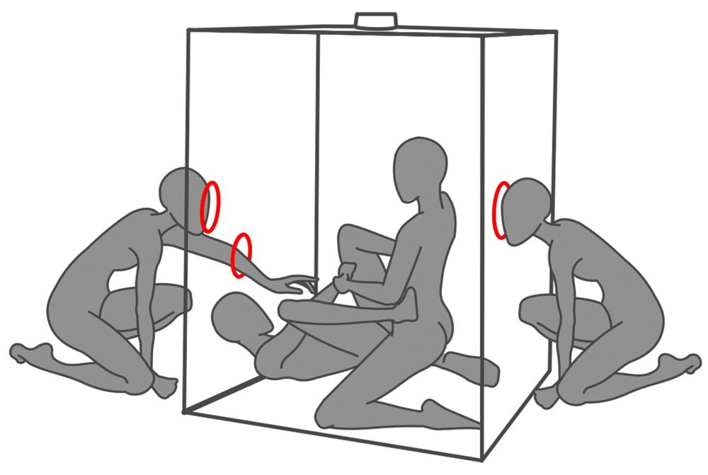 Secretdome BDSM sexuální kabina s otvory černá - Obrázek 7