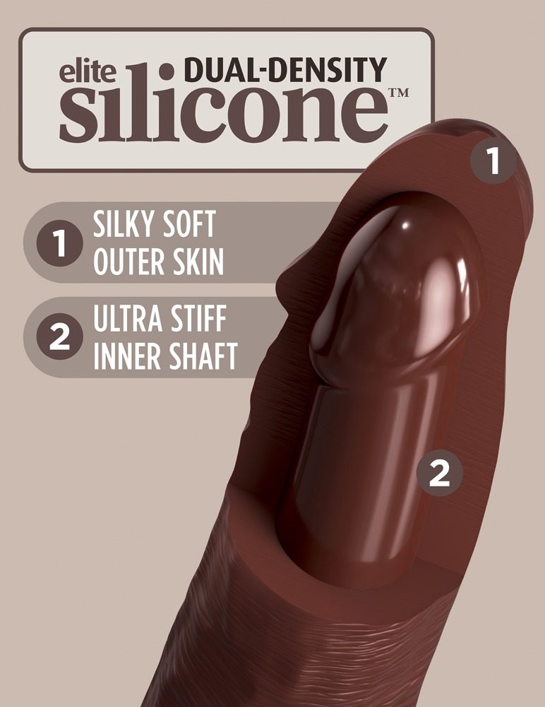 Pipedream King Cock Elite 7 Silicone Dual Density Cock Brown - Obrázek 5