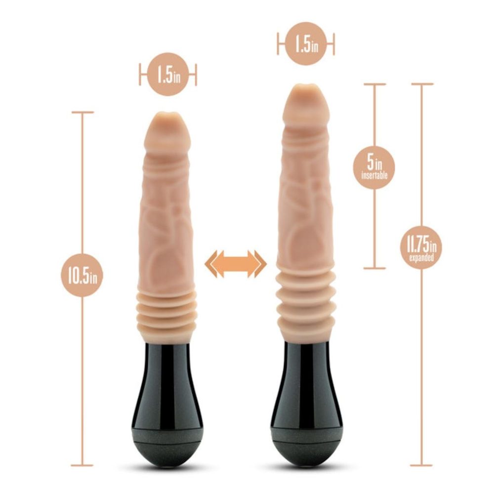 Dr. Skin Silicone Dr. Knight Thrusting Gyrating Vibrating Dildo Beige - Obrázek 4