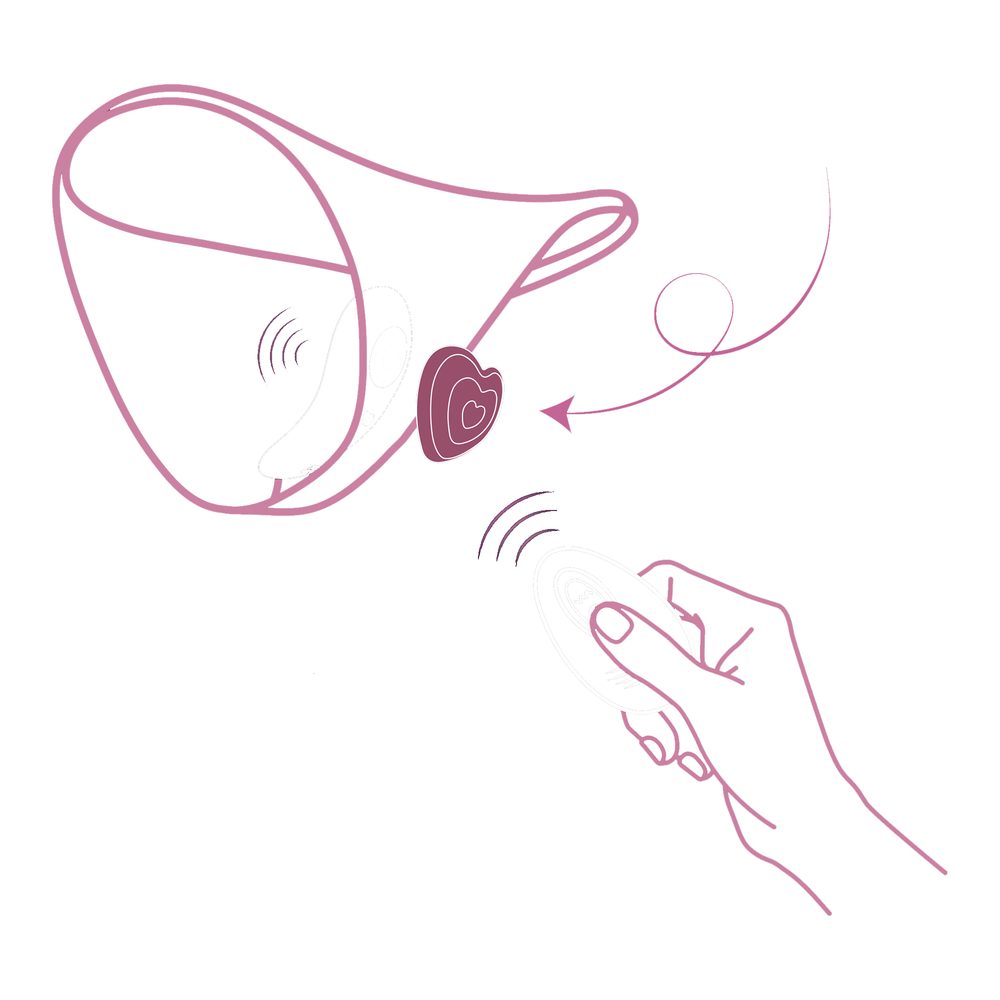 Blush Temptasia Heartbeat Panty Vibe with Remote Black-Pink (obrázek 9)