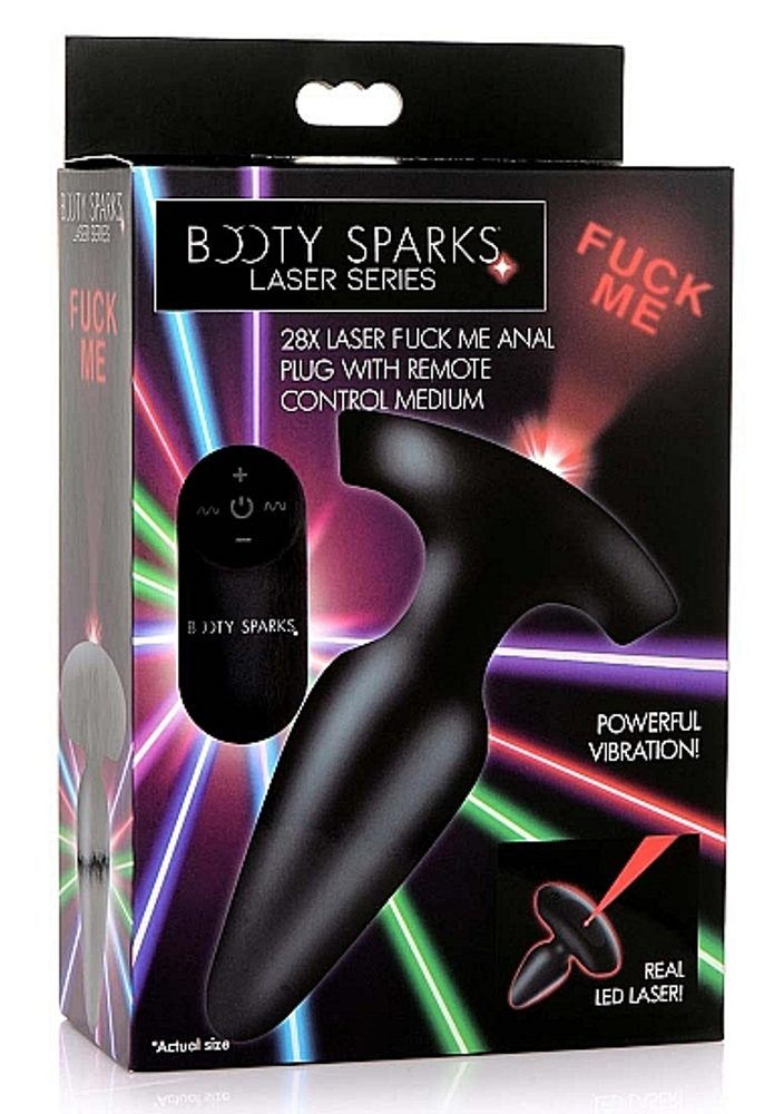 Booty Sparks Laser Fuck Me Medium Anal Plug with Remote Control Black (obrázek 8)