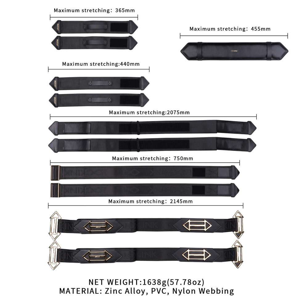 LOCKINK BDSM Adjustable Bed Restraint Kit Black (obrázek 9)