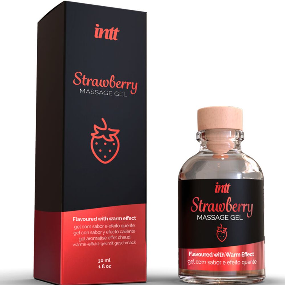 intt Strawberry Kissable Massage Gel 30 ml - Obrázek 3