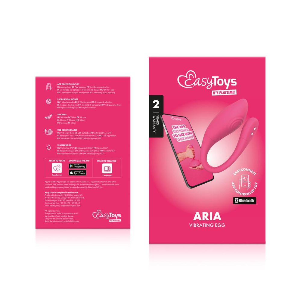 EasyConnect Vibrating Egg Aria App-Controlled Pink (obrázek 11)