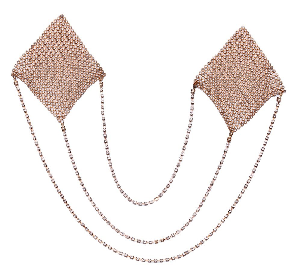 Čtvercové nálepky na bradavky, zlaté - Obrázek 3