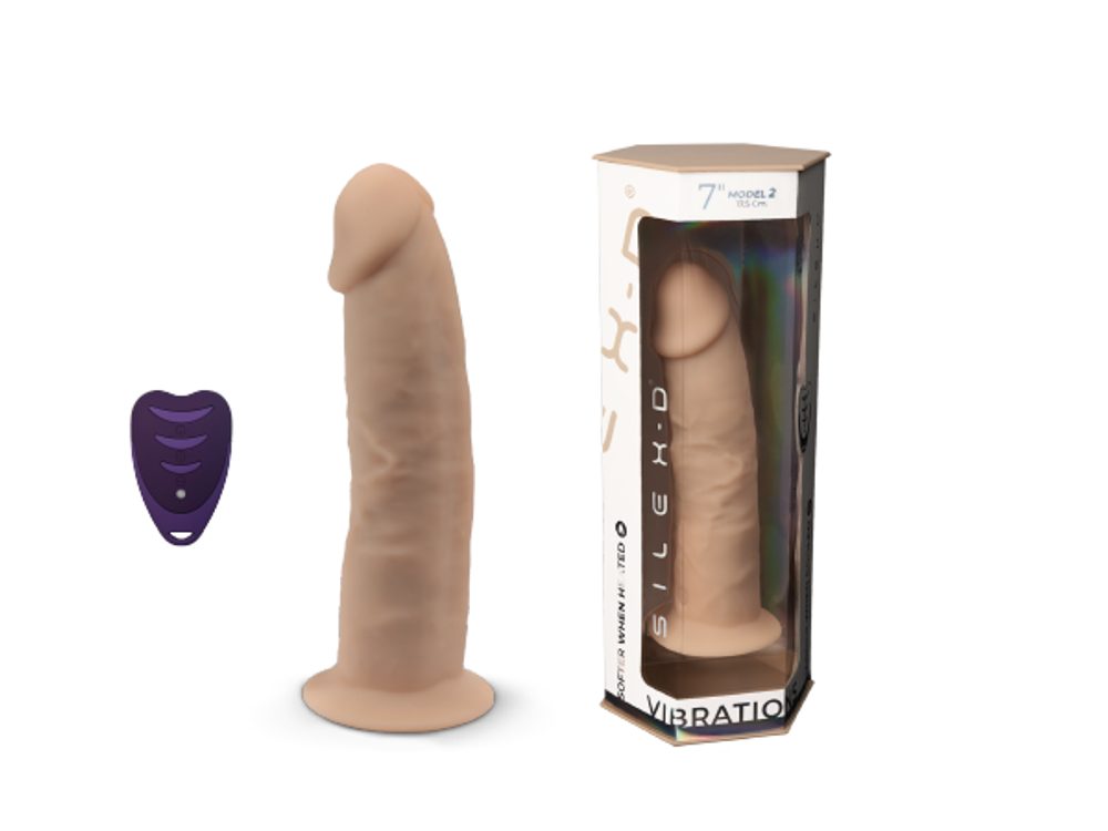 SilexD Model 2 Vibrating Premium Silicone Dual Density Dildo 7" with Remote - Obrázek 2