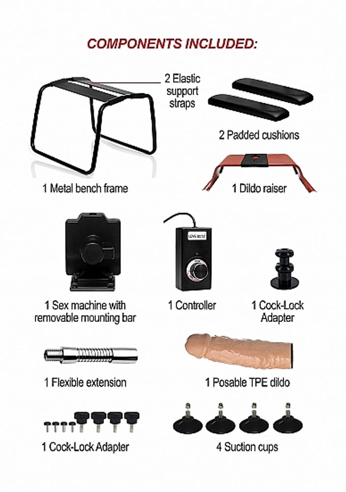 Lovebotz 4 in 1 Bangin Bench with Sex Machine (obrázek 13)