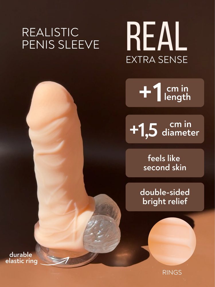 Extra Sense Real Rings Prodlužovací návlek na penis - Obrázek 4