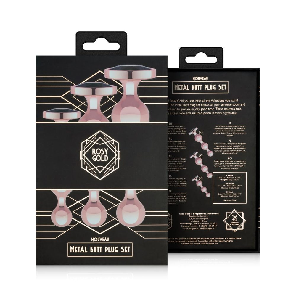 Rosy Gold - anální dildo set (růžové zlato) (obrázek 9)