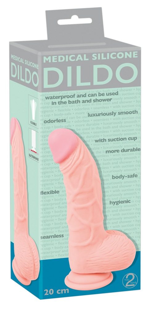 You2Toys Medical Silicone Dildo 20 cm silikonové dildo s přísavkou a varlaty - Obrázek 7
