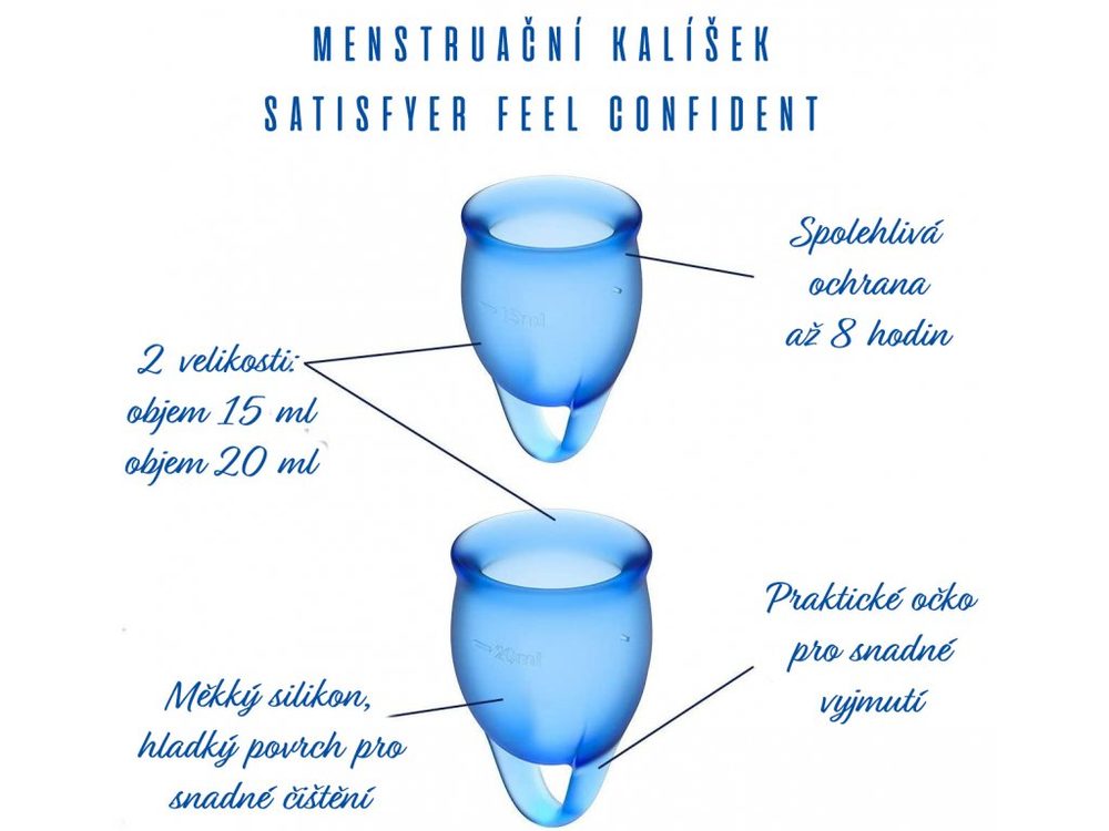 Satisfyer Feel Confident Menstruační kalíšek sada 2 menstruačních kalíšků 15 ml + 20 ml - Obrázek 2