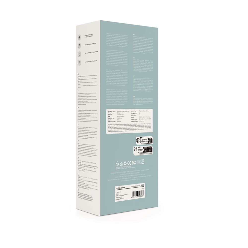 Svakom Chika App Controlled Warming G-spot And Clitoris Vibrator Turquoise Grey - Obrázek 4