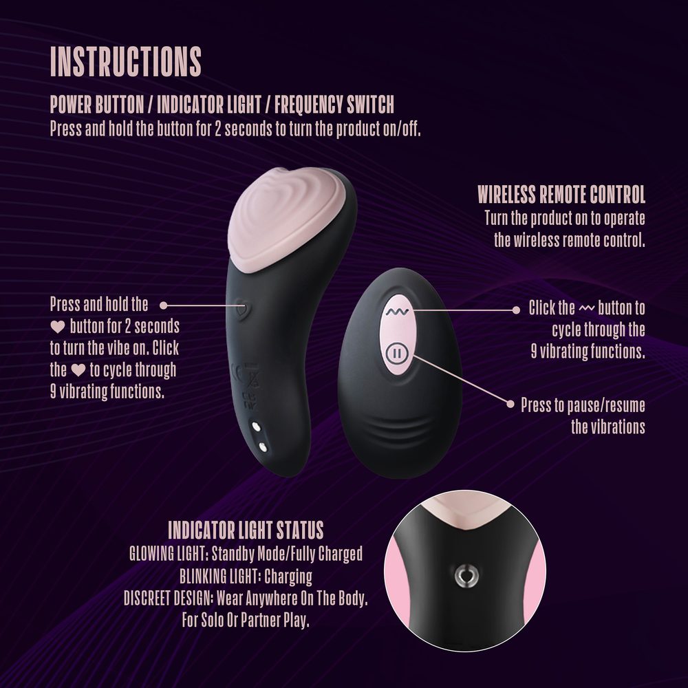 Blush Temptasia Heartbeat Panty Vibe with Remote Black-Pink (obrázek 13)