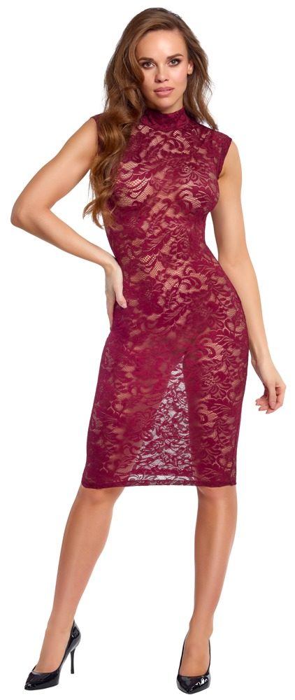 Cottelli Long Lace Dress 2718979 Red (obrázek 3)