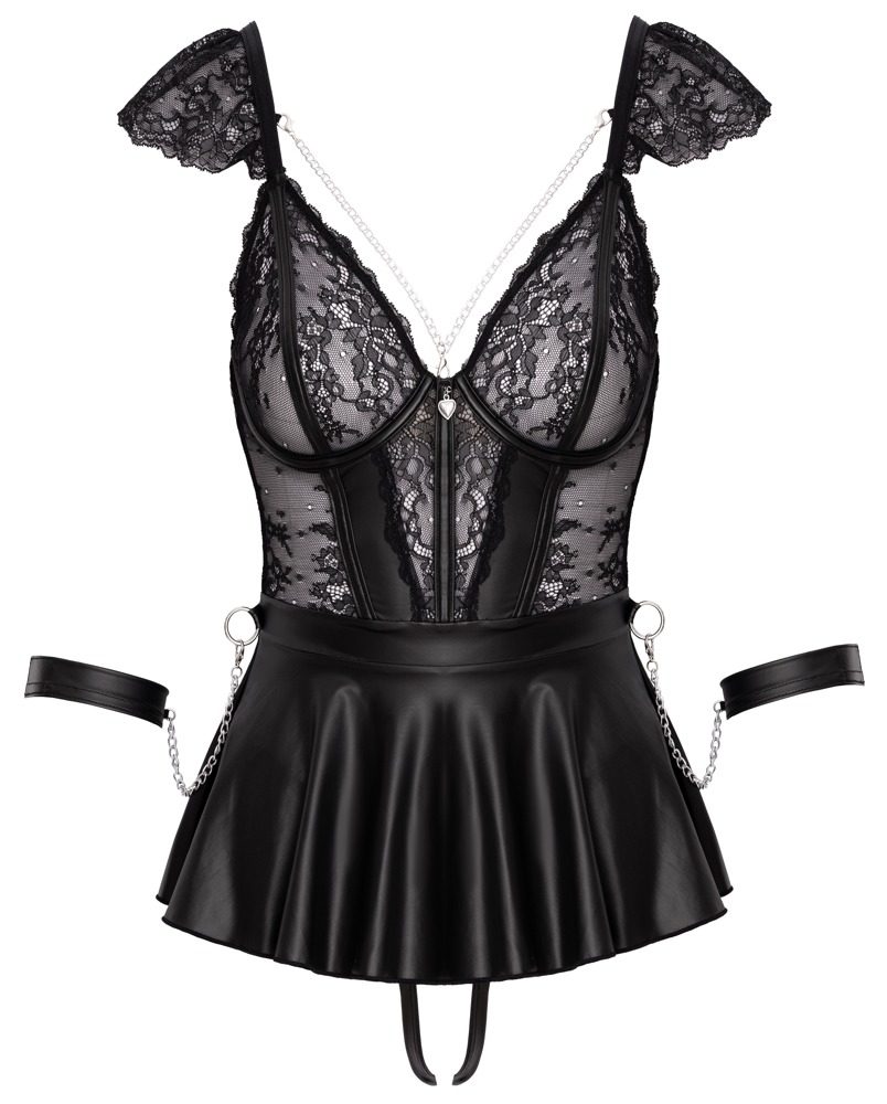 Cottelli Bondage Style Babydoll Set with Handcuffs (obrázek 6)