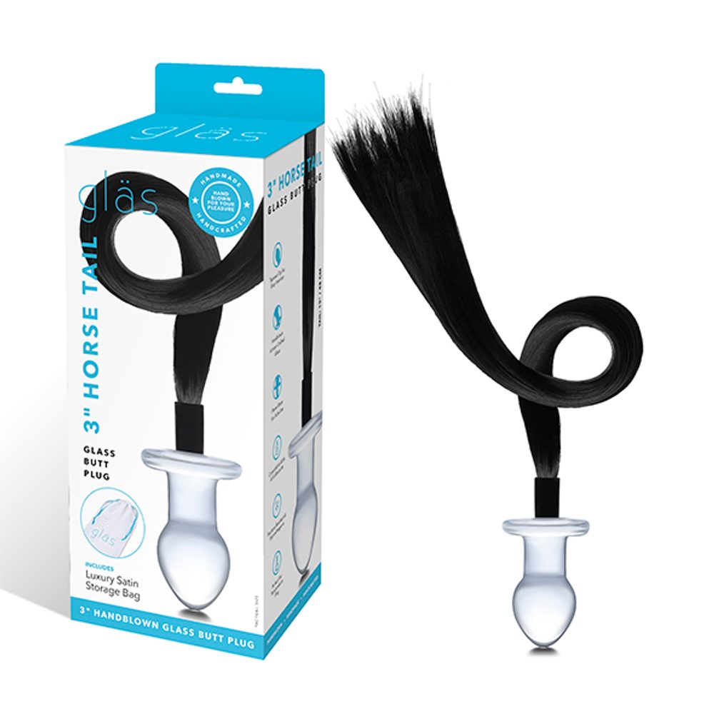 Gläs Horse Tail Glass Butt Plug - Obrázek 2