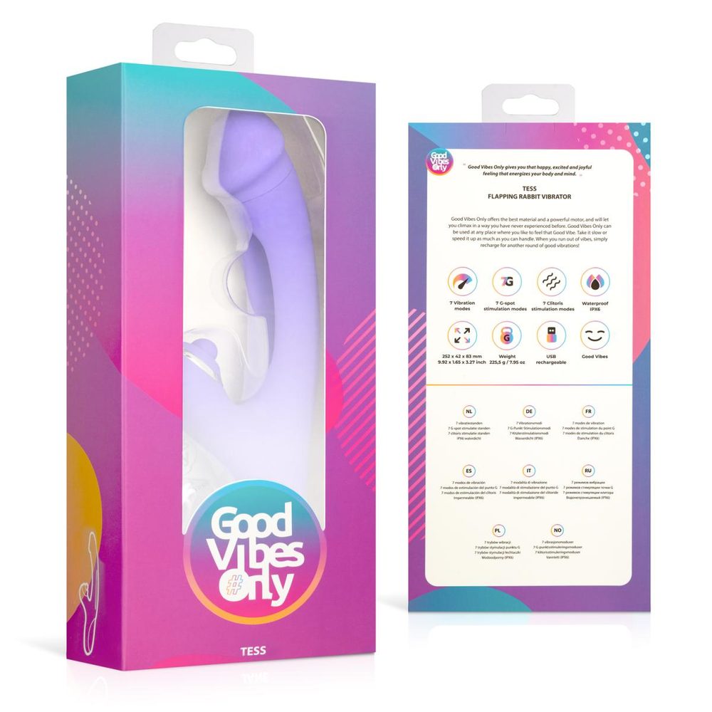 Good Vibes Only Tess Rabbit Vibrator with G-Spot Stimulator Purple (obrázek 9)