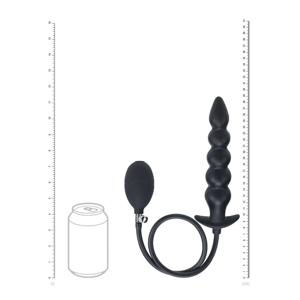 LEVELZ Beaded Inflatable Silicone Anal Plug Black - Obrázek 3