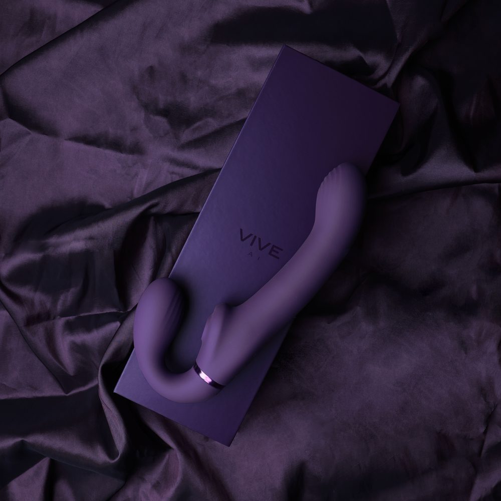 VIVE Ai Dual Vibrating & Air Wave Tickler Strapless Strapon Purple (obrázek 8)
