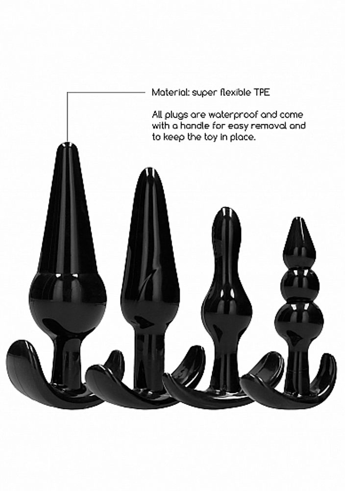 Sono No.80 4-Piece Butt Plug Set Black (obrázek 18)