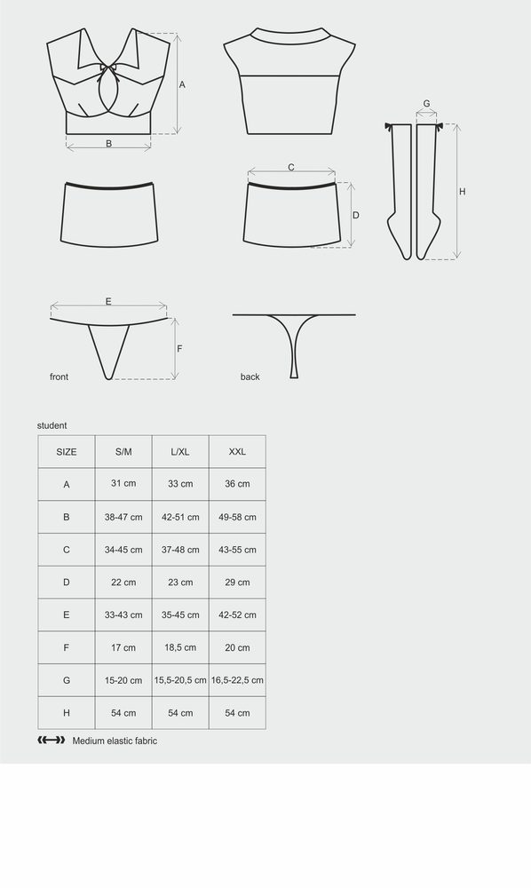 Erotický kostým Obsessive Student model 46183 - Obrázek 5