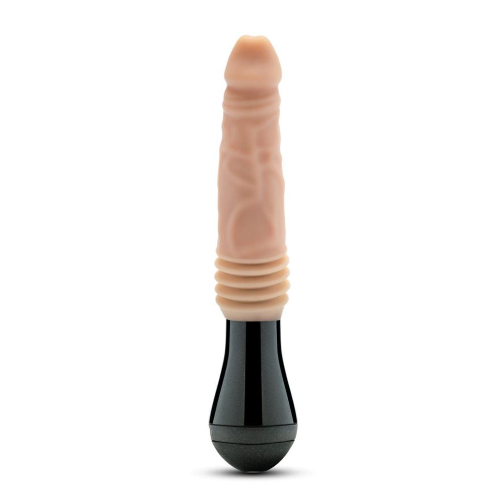 Dr. Skin Silicone Dr. Knight Thrusting Gyrating Vibrating Dildo Beige (obrázek 9)
