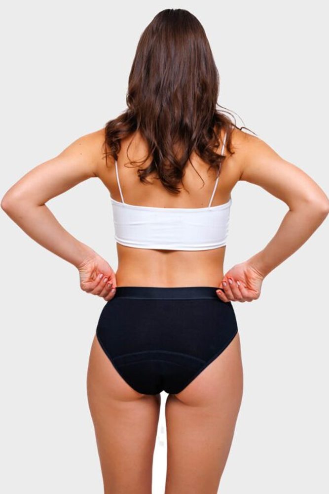 MyFemini Menstruační kalhotky klasické bambusové, střední menstruace (černé) - Obrázek 4