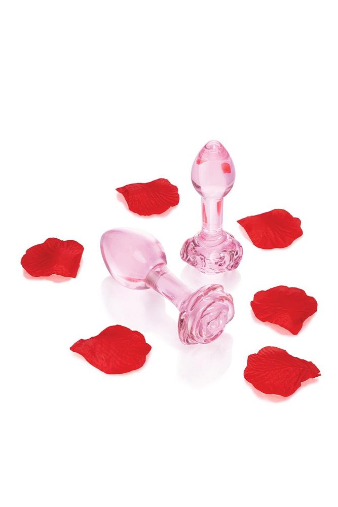 Pink Roses Glass Butt Plug Training Set (obrázek 12)