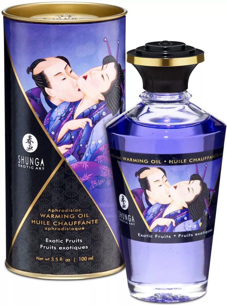 Shunga Oil Massage Heat Exotic Fruits 100ml - Obrázek 2
