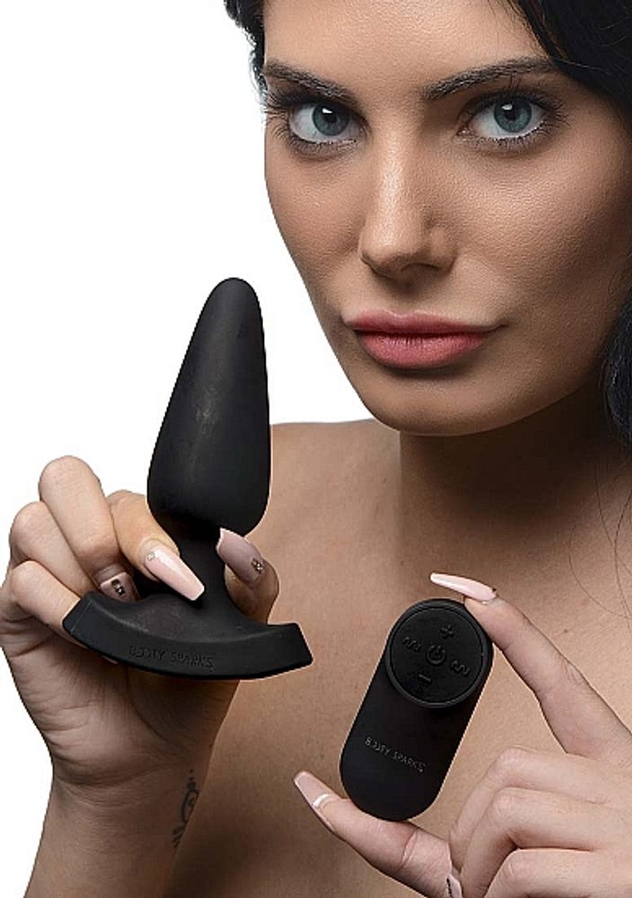 Booty Sparks Laser Fuck Me Medium Anal Plug with Remote Control Black (obrázek 10)