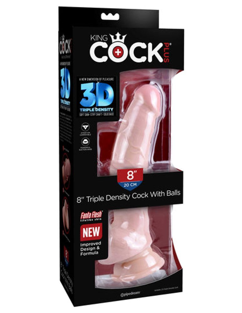 Pipedream King Cock Plus 8" Triple Density Cock With Balls (obrázek 6)