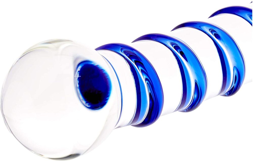 Gläs Blue Spiral Glass 19x2,5-3,9cm - Obrázek 6
