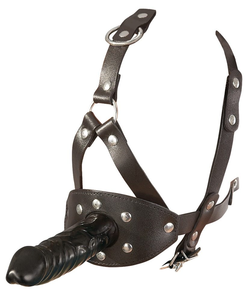 ZADO Leather Head Harness with Dildo (obrázek 9)