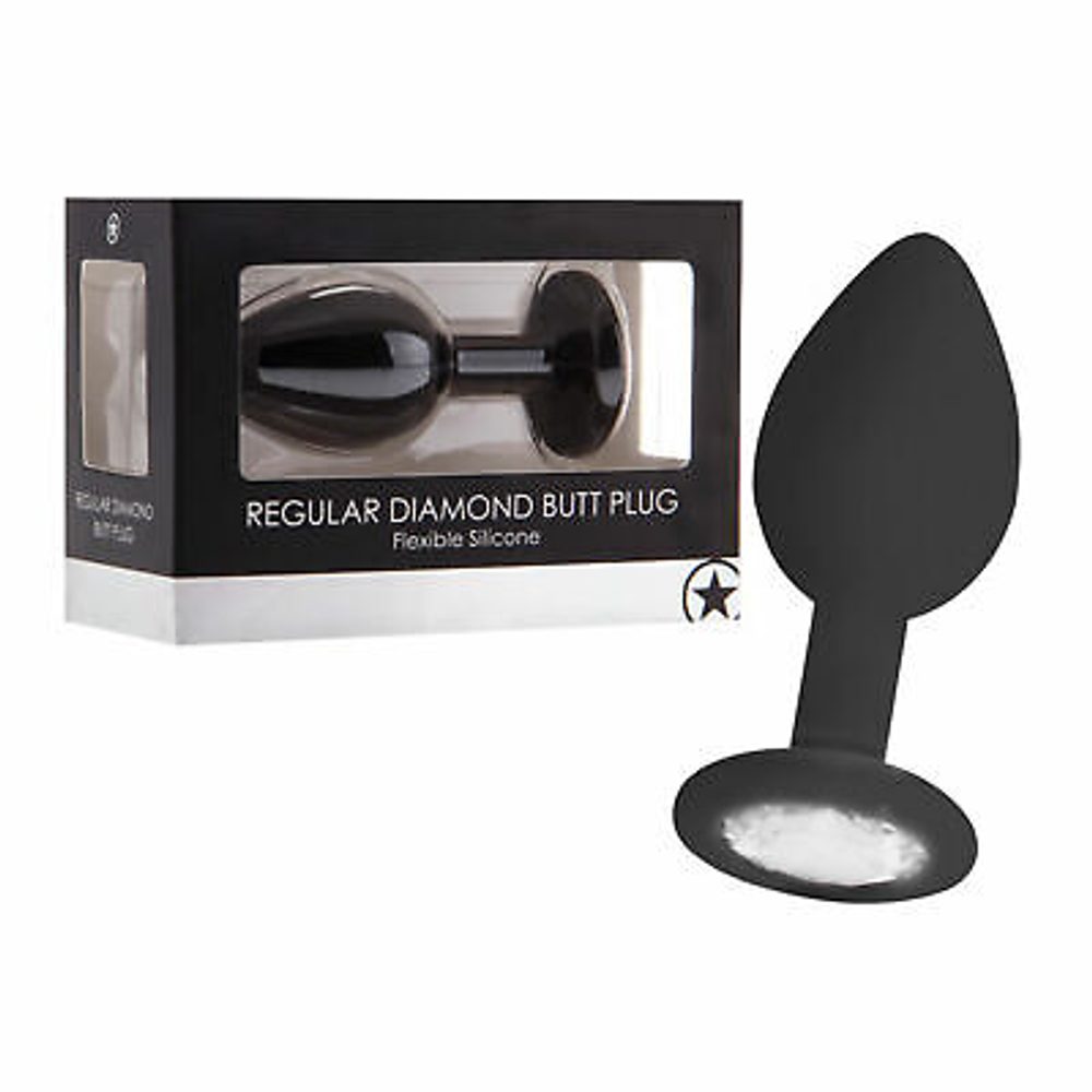 Ouch! Regular Diamond Butt Plug Black - Obrázek 2