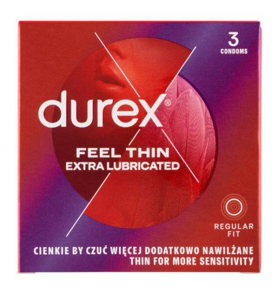 Durex Feel Thin Extra Lubricated 3 ks (v krabičce)