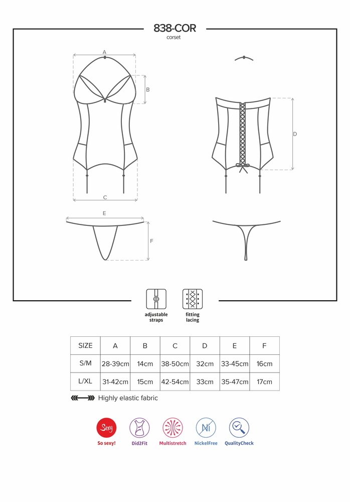 Korzet Obsessive 838-COR corset - Obrázek 4