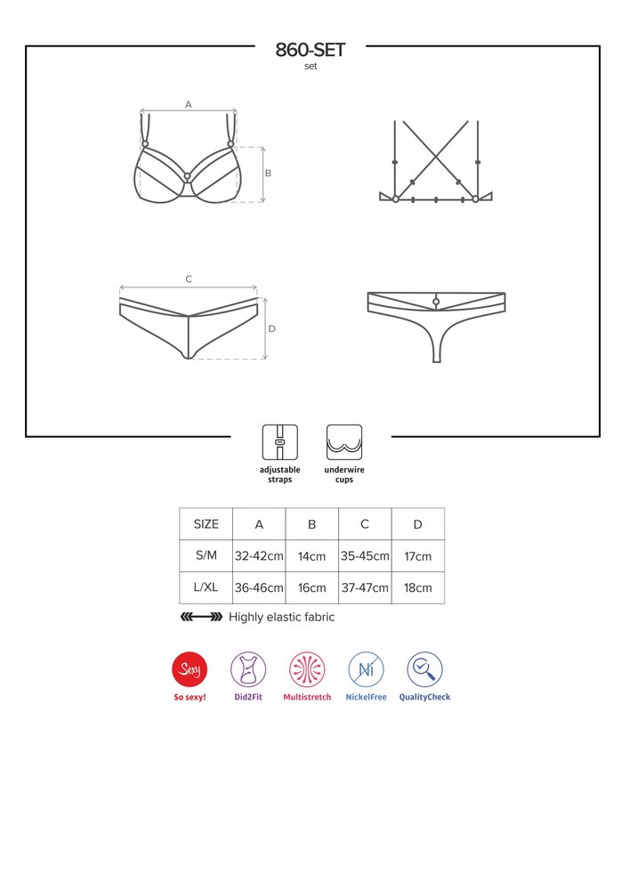 Obsessive Jedinečný set 860 SET black - Obrázek 3