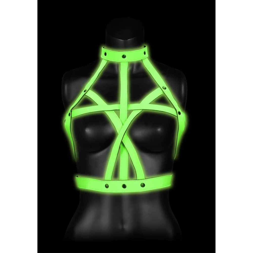 Ouch! Glow in the Dark Bra Harness Velikost L/XL