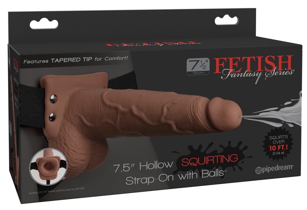 Fetish Fantasy 7.5" Hollow Squirting Strap-On with Balls - Obrázek 4
