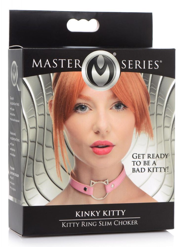Master Series Kinky Kitty Ring Slim Choker Pink - Obrázek 4
