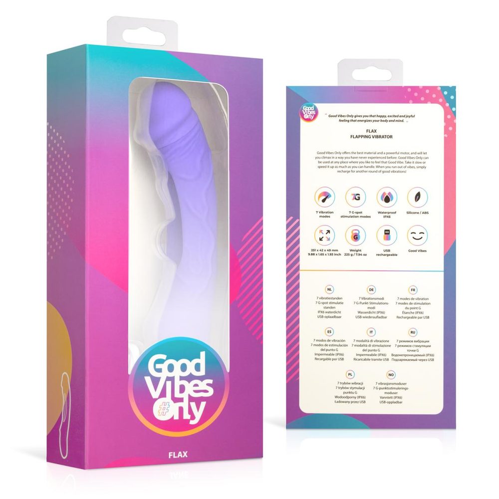 Good Vibes Only Flax Vibrating Dildo with G-Spot Stimulator (obrázek 9)