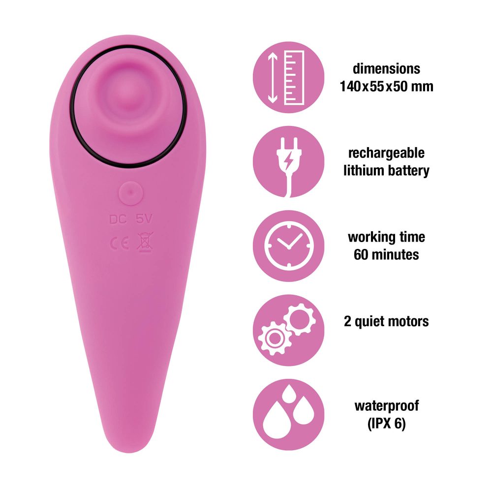 FeelzToys FemmeGasm Tapping & Tickling Vibrator Pink - Obrázek 3